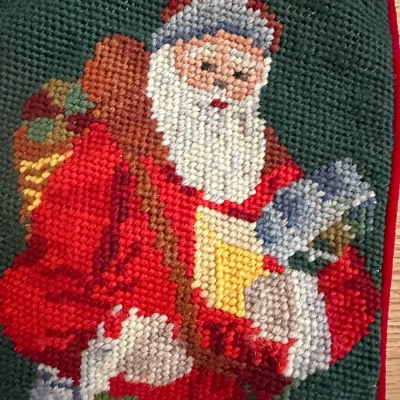 Vintage Imperial Elegance Wool Needlepoint Santa Clause Christmas Stocking - Picture 4 of 14